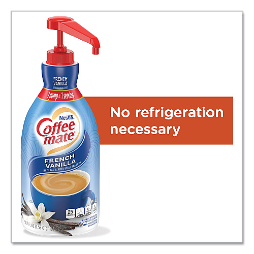 Coffee-mate Liquid Coffee Creamer, French Vanilla, 1.5 Liter Pump Bottle, 2/Carton (31803CT)