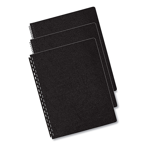 Fellowes Executive Leather-Like Presentation Cover, Black, 11.25 x 8.75, Unpunched, 200/Pack (52149)
