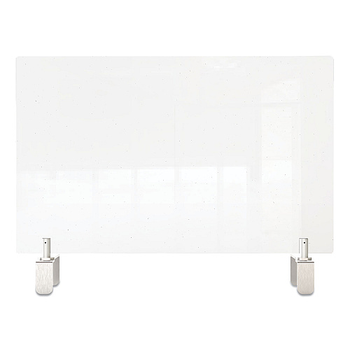 Ghent Clear Partition Extender with Attached Clamp, 36 x 3.88 x 24, Thermoplastic Sheeting (PEC2436A)
