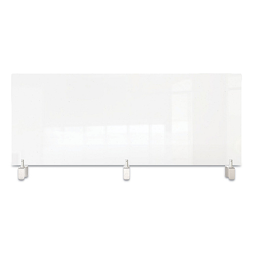 Ghent Clear Partition Extender with Attached Clamp, 48 x 3.88 x 18, Thermoplastic Sheeting (PEC1848A)