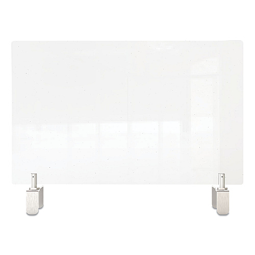 Ghent Clear Partition Extender with Attached Clamp, 42 x 3.88 x 30, Thermoplastic Sheeting (PEC3042A)
