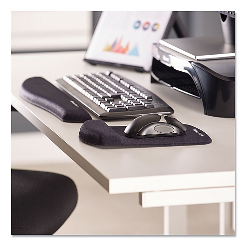 Fellowes PlushTouch Keyboard Wrist Rest, 18.12 x 3.18, Black (9252101)