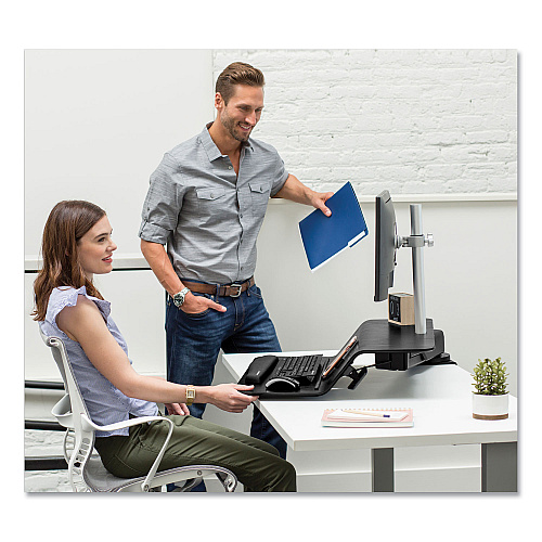 Fellowes Lotus RT Sit-Stand Workstation, 48" x 30" x 42.2" to 49.2", Black (8081501)