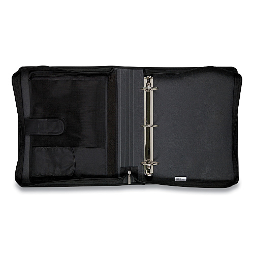 Five Star Zipper Binder, 3 Rings, 2" Capacity, 11 x 8.5, Black/Gray Zebra Print Design (72536EA)