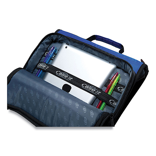 Case it Universal Zipper Binder, 3 Rings, 2" Capacity, 11 x 8.5, Blue/Gray Accents (LT007BLU)