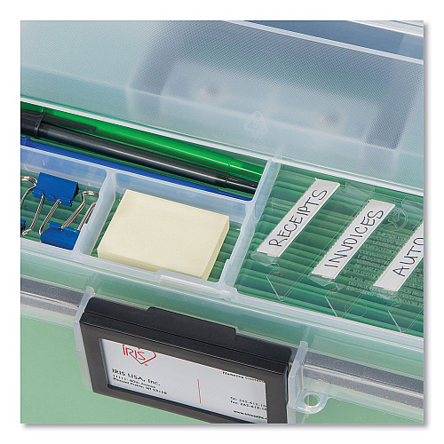 Iris WEATHERTIGHT Portable File Box, Letter Files, 13.7 x 10.4 x 11.8, Clear/Gray Accents (110351)