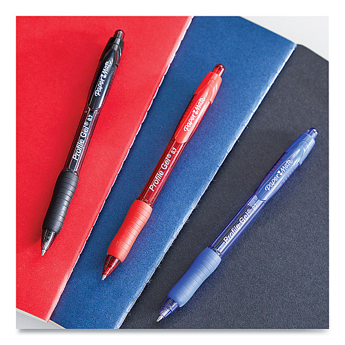 Paper Mate Profile Gel Pen, Retractable, Medium 0.7 mm, Assorted Ink and Barrel Colors, 4/Pack (2095469)
