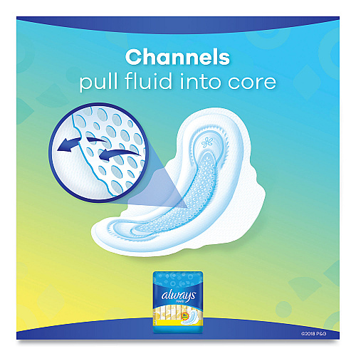 Always Regular Maxi Pads with Wings, Regular, 10/Box (34967)