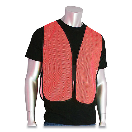 PIP Hook and Loop Safety Vest, One Size Fits Most, Hi-Viz Orange (3000800OR)
