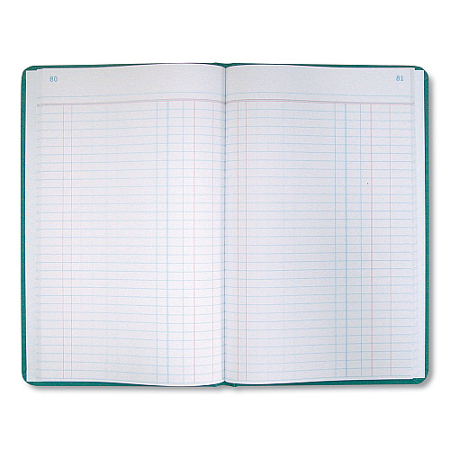 National Paper Tuff Series Accounting Journal, Single-Page 8-Column Accounting Format, Green Cover, 12 x 7.5 Sheets, 500 Sheets/Book (A66500J)