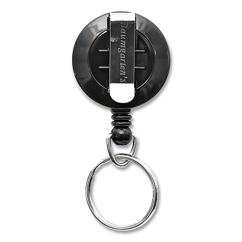 SICURIX ID Slide-Style Belt Clip Card Reels, 30" Extension, Round, Black (BAU68874)