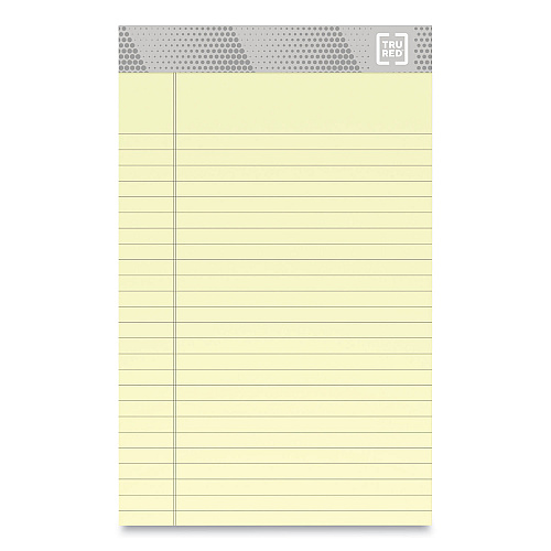 TRU RED Notepads, Narrow Rule, 50 Canary-Yellow 5 x 8 Sheets, 12/Pack (24419916)