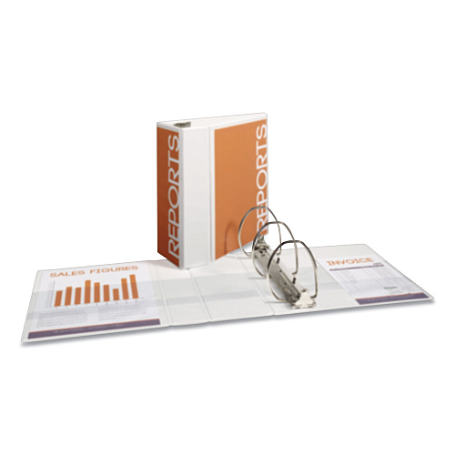 Avery Durable View Binder with DuraHinge and EZD Rings, 3 Rings, 5" Capacity, 11 x 8.5, White, (9901) (09901)