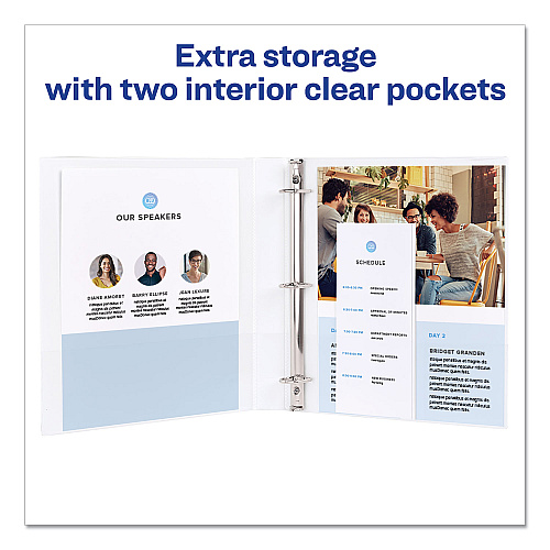 Avery Legal Durable View Binder with Round Rings, 3 Rings, 1" Capacity, 14 x 8.5, White (16500)
