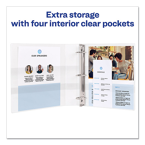 Avery Durable View Binder with DuraHinge and EZD Rings, 3 Rings, 1" Capacity, 11 x 8.5, White, (9301) (09301)