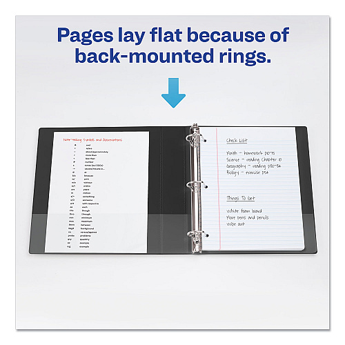 Avery Durable View Binder with DuraHinge and EZD Rings, 3 Rings, 1.5" Capacity, 11 x 8.5, Black, (9400) (09400)