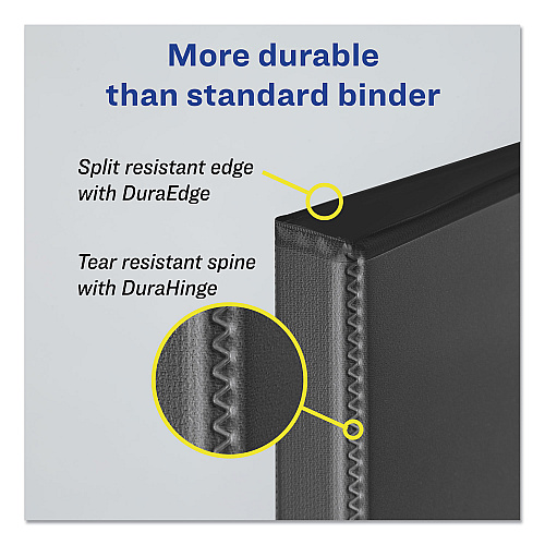Avery Durable View Binder with DuraHinge and Slant Rings, 3 Rings, 1" Capacity, 11 x 8.5, Blue (17014)