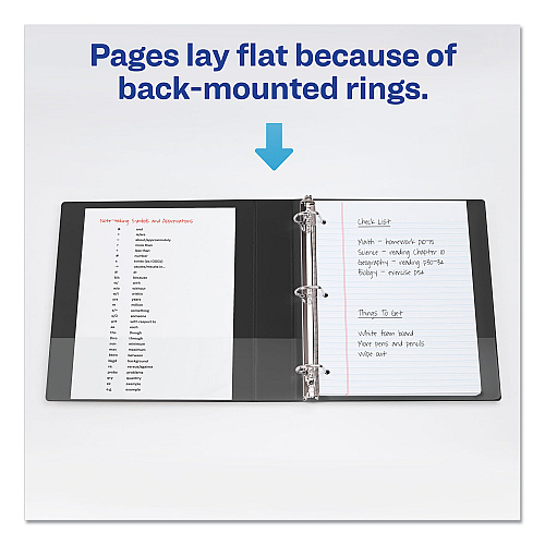 Avery Durable View Binder with DuraHinge and Slant Rings, 3 Rings, 1" Capacity, 11 x 8.5, Black (17011)