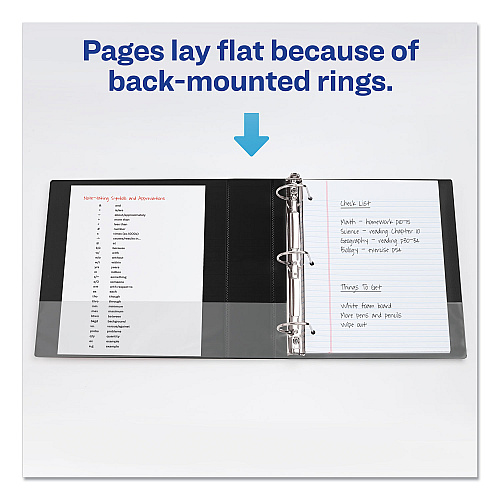 Avery Durable Non-View Binder with DuraHinge and EZD Rings, 3 Rings, 3" Capacity, 11 x 8.5, Black, (8702) (08702)