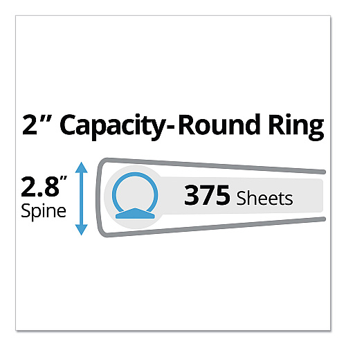 Avery Mini Size Durable Non-View Binder with Round Rings, 3 Rings, 2" Capacity, 8.5 x 5.5, Black (27554)