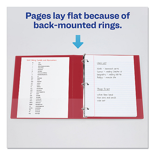 Avery Durable Non-View Binder with DuraHinge and Slant Rings, 3 Rings, 1" Capacity, 11 x 8.5, Red (27201)