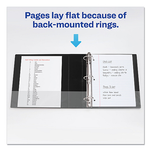 Avery Durable Non-View Binder with DuraHinge and Slant Rings, 3 Rings, 3" Capacity, 11 x 8.5, Black (27650)