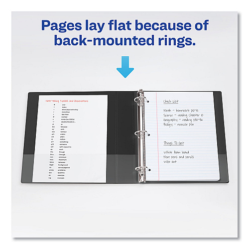 Avery Durable Non-View Binder with DuraHinge and Slant Rings, 3 Rings, 1.5" Capacity, 11 x 8.5, Black (27350)