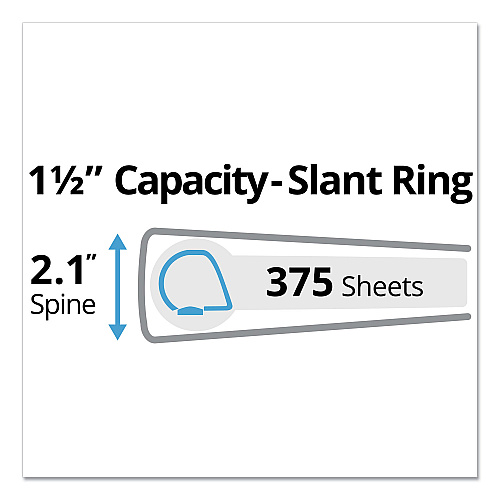 Avery Durable Non-View Binder with DuraHinge and Slant Rings, 3 Rings, 1.5" Capacity, 11 x 8.5, Green (27353)