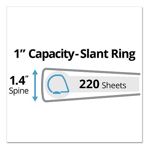 Avery Durable Non-View Binder with DuraHinge and Slant Rings, 3 Rings, 1" Capacity, 11 x 8.5, Green (27253)