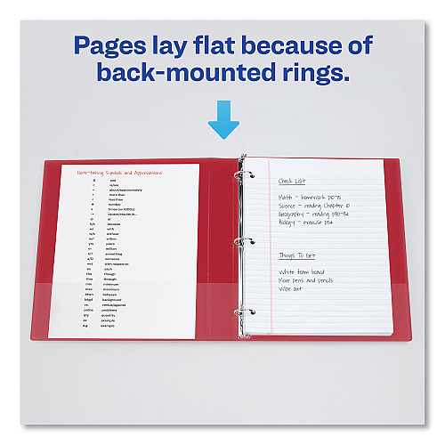 Avery Durable Non-View Binder with DuraHinge and Slant Rings, 3 Rings, 1.5" Capacity, 11 x 8.5, Red (27202)