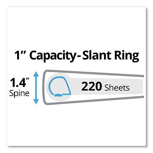 Avery Durable Non-View Binder with DuraHinge and Slant Rings, 3 Rings, 1" Capacity, 11 x 8.5, Red (27201)