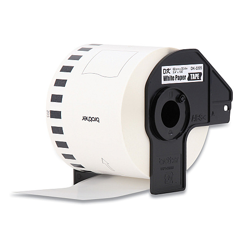 Brother Continuous Paper Label Tape, 2.4" x 100 ft, White, 24 Rolls/Pack (DK220524PK)
