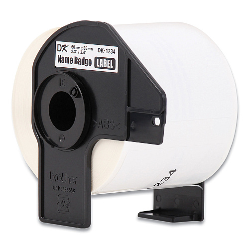 Brother Die-Cut Name Badge Labels, 2.3 x 3.4, White, 260 Labels/Roll, 3 Rolls/Pack (DK12343PK)