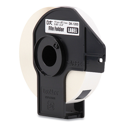 Brother Die-Cut File Folder Labels, 0.66 x 3.4, White, 300 Labels/Roll, 3 Rolls/Pack (DK12033PK)
