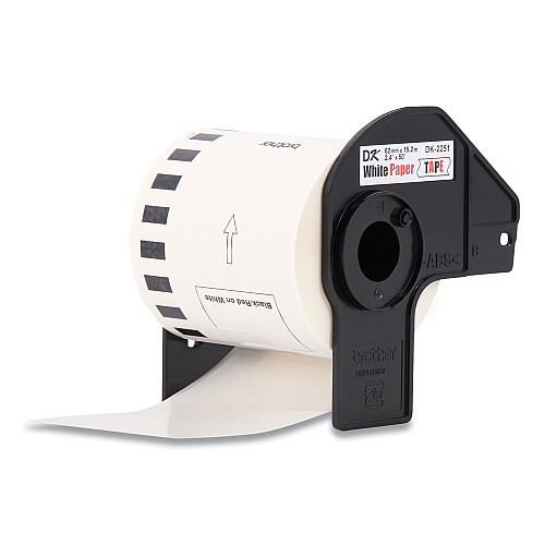 Brother Continuous Paper Label Tape, 2.44 x 50 ft, White, 24 Rolls/Pack (DK225124PK)