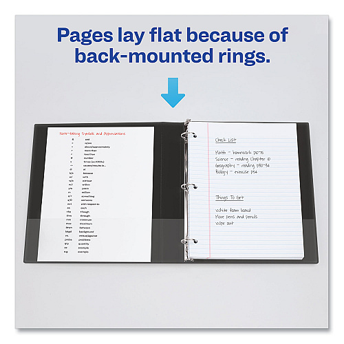 Avery Economy Non-View Binder with Round Rings, 3 Rings, 1.5" Capacity, 11 x 8.5, Black, (4401) (04401)