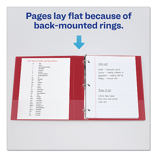 Avery Economy Non-View Binder with Round Rings, 3 Rings, 1" Capacity, 11 x 8.5, Red, (3310) (03310)