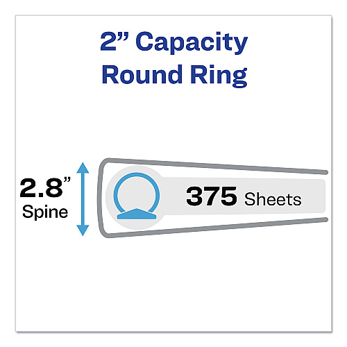 Avery Economy Non-View Binder with Round Rings, 3 Rings, 2" Capacity, 11 x 8.5, Black, (3501) (03501)
