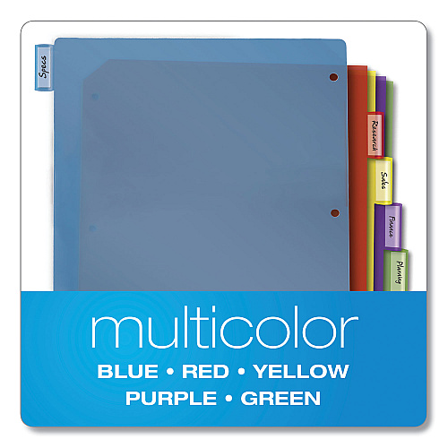 Cardinal Poly Index Dividers, 8-Tab, 11 x 8.5, Assorted, 4 Sets (84019)