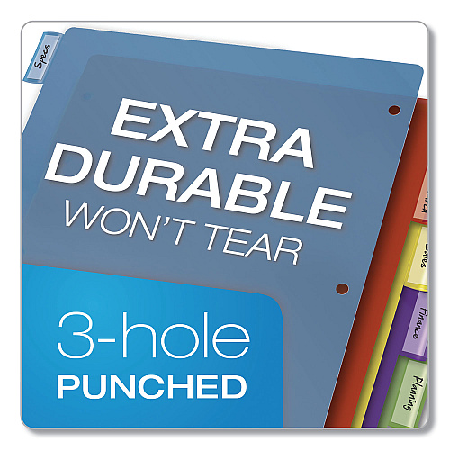 Cardinal Poly Index Dividers, 8-Tab, 11 x 8.5, Assorted, 4 Sets (84019)
