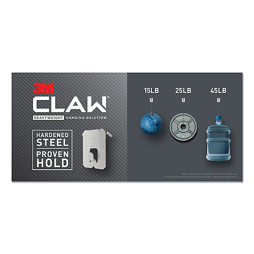 3M Claw Drywall Picture Hanger, Stainless Steel, 25 lb Capacity, 4 Hooks and 4 Spot Markers, (3PH25M4ES)