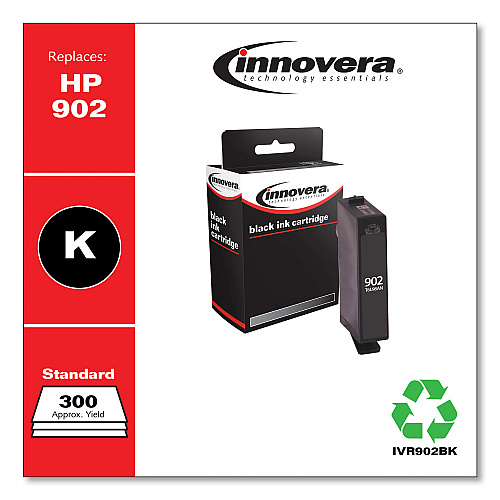 Innovera Remanufactured Black Ink, Replacement for 902 (T6L98AN), 300 Page-Yield (IVR902BK)