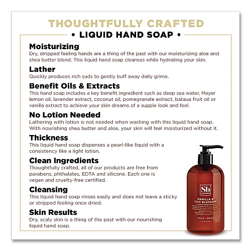 Soapbox Hand Soap, Vanilla and Lily Blossom Scent, 12 oz, 12/Carton (00679CT)