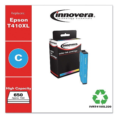 Innovera Remanufactured Cyan High-Yield Ink, Replacement for T410XL (IVRT410XL220), 650 Page-Yield