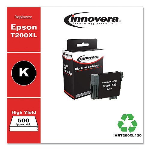 Innovera Remanufactured Black High-Yield Ink, Replacement for T200XL (IVRT200XL120), 500 Page-Yield