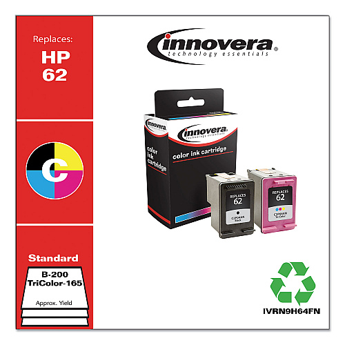 Innovera Remanufactured Black/Tri-Color Ink, Replacement for 62 (IVRN9H64FN), 200/165 Page-Yield