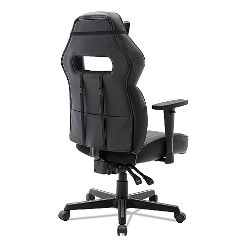 Alera Racing Style Ergonomic Gaming Chair, Supports 275 lb, 15.91" to 19.8" Seat Height, Black/Gray Trim Seat/Back, Black/Gray Base (ALEGM4146)