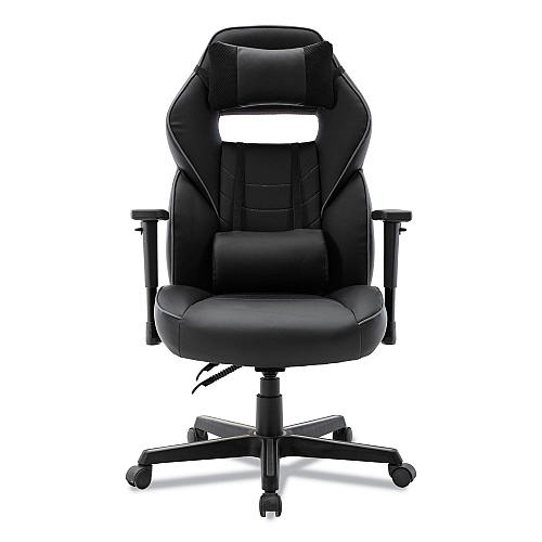 Alera Racing Style Ergonomic Gaming Chair, Supports 275 lb, 15.91" to 19.8" Seat Height, Black/Gray Trim Seat/Back, Black/Gray Base (ALEGM4146)