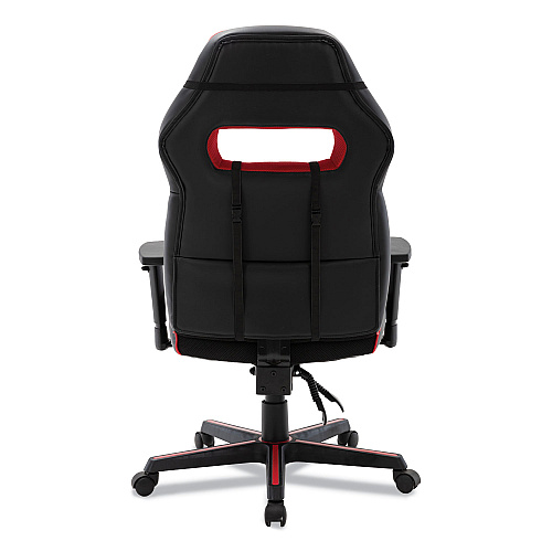 Alera Racing Style Ergonomic Gaming Chair, Supports 275 lb, 15.91" to 19.8" Seat Height, Black/Red Trim Seat/Back, Black/Red Base (ALEGM4136)