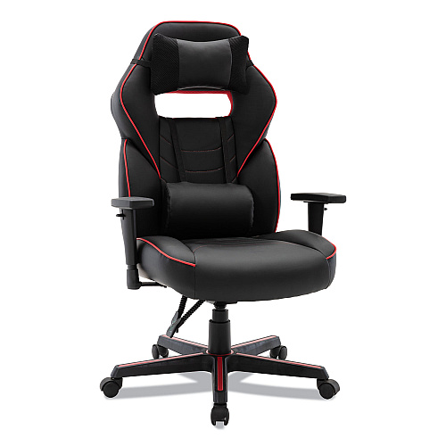 Alera Racing Style Ergonomic Gaming Chair, Supports 275 lb, 15.91" to 19.8" Seat Height, Black/Red Trim Seat/Back, Black/Red Base (ALEGM4136)